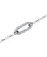 ფოტო #3 პროდუქტის Cubic Zirconia Pavé Link Ankle Bracelet in Sterling Silver & 18k Gold-Plate, Created for Macy's