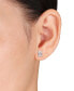 Emerald Cut Moissanite Stud Earrings 2 ct. t.w with Heart Detail in Sterling Silver