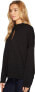 Heather 167764 Womens Delta Long Sleeve Keyhole Blouse Petite Solid Black Size P