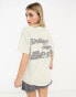 Фото #3 товара COLLUSION Unisex blurred slogan t-shirt in washed ecru