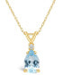 Фото #1 товара Macy's aquamarine (1 ct. t.w.) and Diamond Accent Pendant Necklace in 14K Yellow Gold or 14K White Gold