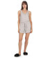 ფოტო #2 პროდუქტის Women's Soft Waffle Bamboo Blend Short Romper with Cinched Waist