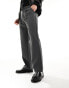 Фото #5 товара Bershka wide leg tailored trouser in grey