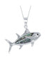 Фото #1 товара Sterling Silver Abalone Fish Pendant Necklace