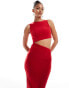 ASOS DESIGN Tall slinky cut out maxi dress in red