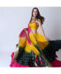 Фото #2 товара Women's Multicolor Lehenga Choli with Off Shoulder Blouse and Layered Lehenga