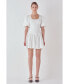 ფოტო #2 პროდუქტის Women's Contrast Bow Low Back Mini Dress