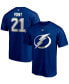 Men's Brayden Point Big and Tall Blue Tampa Bay Lightning Authentic Stack Name and Number T-shirt