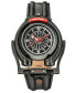 ფოტო #1 პროდუქტის Men's Triton Automatic Black Genuine Leather Strap Watch 49mm