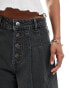 Basic Pleasure Mode brody pleated denim jorts in charcoal Черный, W36 - фото #5