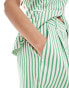 Фото #3 товара ASOS DESIGN longline high waisted tailored short co-ord in green stripe