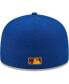 Фото #2 товара Men's Royal, Red Oakland Athletics Throwback Logo Primary Jewel Gold Undervisor 59FIFTY Fitted Hat