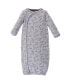 Фото #2 товара Baby Boy Organic Cotton Side-Closure Snap Long-Sleeve Gowns 3pk, Constellation