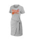 Фото #2 товара Women's Heather Gray Clemson Tigers Knotted T-shirt Dress