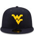 Фото #3 товара Men's Navy West Virginia Mountaineers Basic 59FIFTY Team Fitted Hat