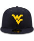 ფოტო #3 პროდუქტის Men's Navy West Virginia Mountaineers Basic 59FIFTY Team Fitted Hat