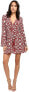 Фото #2 товара Stone Cold Fox 241248 Womens Kai Long Sleeve Wrap Dress Red Scarf Print Size 0