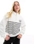 Фото #1 товара Stradivarius stripes quarter zip sweater in white