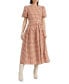 ფოტო #4 პროდუქტის Women's Juni Round-Neck Bubble-Sleeve Tie-Back Midi Dress