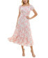 ფოტო #1 პროდუქტის Juniors' Floral Print Puff-Sleeve Midi Dress