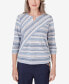 Фото #1 товара Petite A Fresh Start Spliced Stripe Ruched Shirttail Top