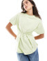 ASOS DESIGN hook and eye t-shirt in green