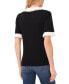 ფოტო #2 პროდუქტის Women's Cotton Ruffle-Collar Short-Sleeve Top