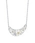 Фото #2 товара Macy's mother-of-Pearl Flower 18" Statement Necklace in Sterling Silver
