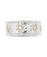 ფოტო #1 პროდუქტის Cubic Zirconia Two Tone Hammered Stars Ring