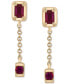 ფოტო #5 პროდუქტის 3-Pc. Set Lab-Grown Multi-Gemstone Linear Chain Drop Earrings (1-1/5 ct. t.w.) in 14k Gold-Plated Sterling Silver
