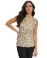 ფოტო #1 პროდუქტის Women's Printed Sleeveless V-Neck Top