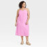 Фото #1 товара Women's Linen Midi Sundress - Universal Thread Pink 4X