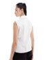 Фото #3 товара Calvin Klein Jeans sheen milano sleeveless shirt in white