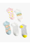 5'li Patik Çorap Seti Çok Renkli Desenli