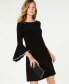 ფოტო #4 პროდუქტის Rhinestone-Trim Bell-Sleeve Dress