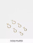 Pieces 18k plated 3-pack everyday huggie and hoop earrings in gold