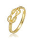 ფოტო #1 პროდუქტის 14K Gold Plated/White Gold Plated Cubic Zirconia Cocktail Ring