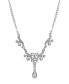 Фото #1 товара 2028 silver-Tone Crystal Teardrop Necklace 15" Adjustable