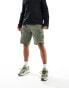 Фото #4 товара Calvin Klein Jeans washed cargo shorts in olive green