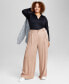 ფოტო #1 პროდუქტის Trendy Plus Size Easy Wide-Leg Trousers