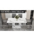 White Marble Dining Table Set with 6 High Back Chairs