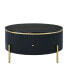 Фото #5 товара Modern Round Coffee Table With 2 Large Drawers Storage Accent Table(31.5")