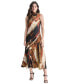 ფოტო #1 პროდუქტის Women's Sleeveless Printed Tie-Neck Midi Dress