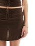 COLLUSION ruched eyelet trim mini skirt co-ord in brown