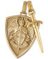 ფოტო #2 პროდუქტის 2-Pc. Set Saint Michael Shield & Sword Amulet Pendants in 14k Gold-Plated Sterling Silver, Created for Macy's