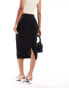 Фото #3 товара ASOS DESIGN bengaline tailored midi skirt in black