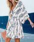 Фото #2 товара Women's Romantic Floral Dolman Sleeve Mini Beach Dress
