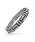 Фото #2 товара Art Deco Style Geometric Black White Cubic Zirconia CZ Statement Bangle Bracelet For Women