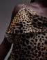 Фото #4 товара Topshop sheer drape mini dress in cheetah