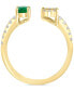 Фото #2 товара EFFY® Emerald (3/8 ct. t.w.) & Diamond (1/3 ct. t.w.) Cuff Ring in 14k Gold